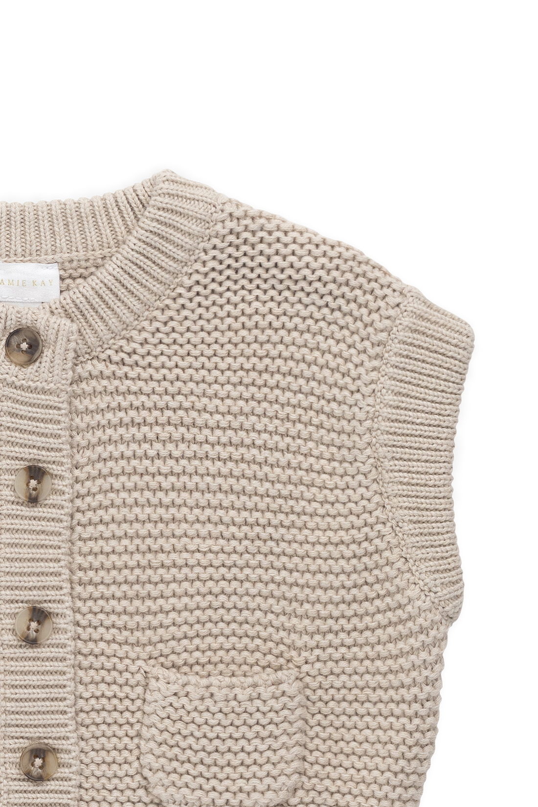 Rome Knit Vest - Oat Childrens Vest from Jamie Kay NZ