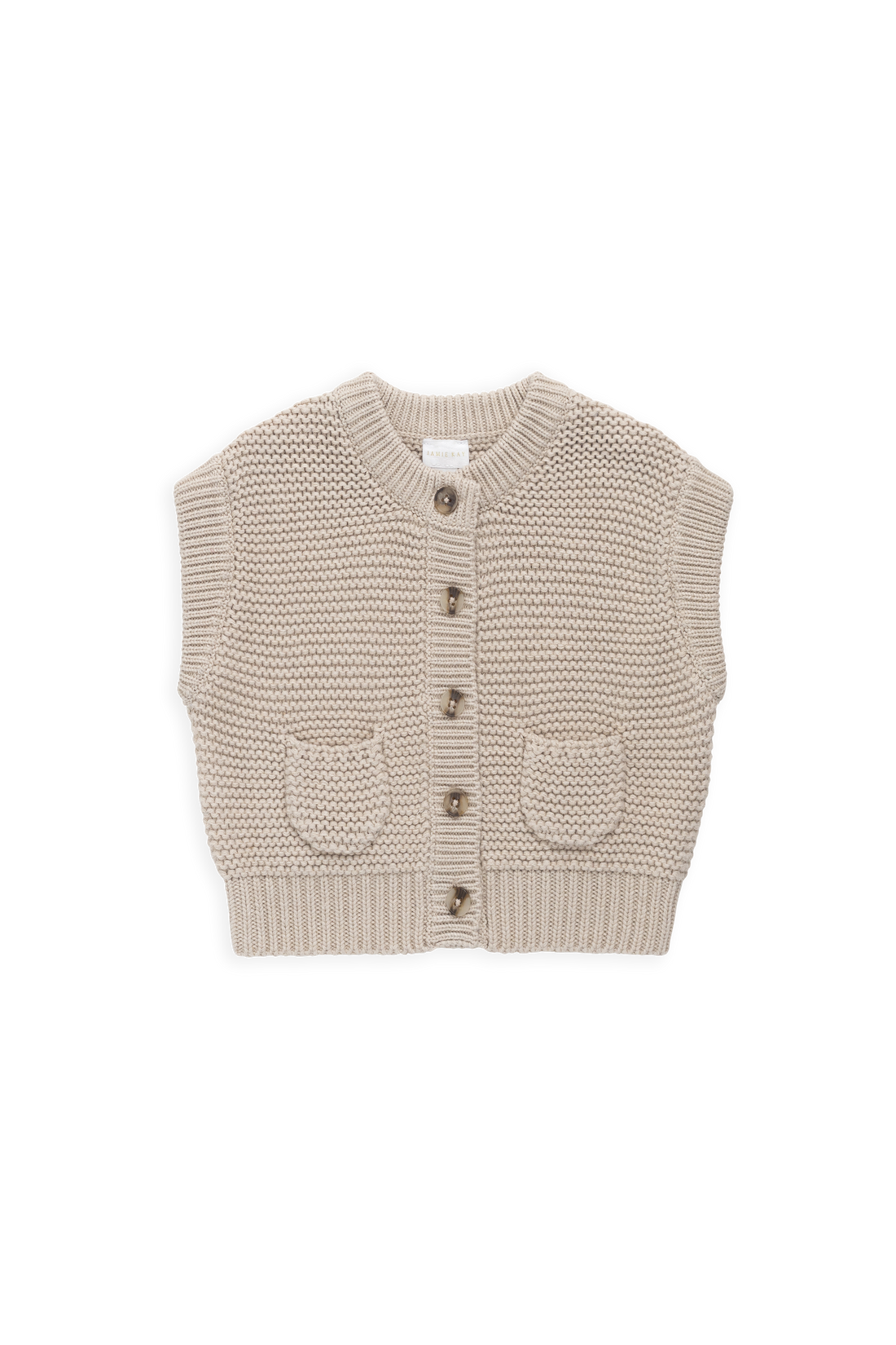 Rome Knit Vest - Oat Childrens Vest from Jamie Kay NZ