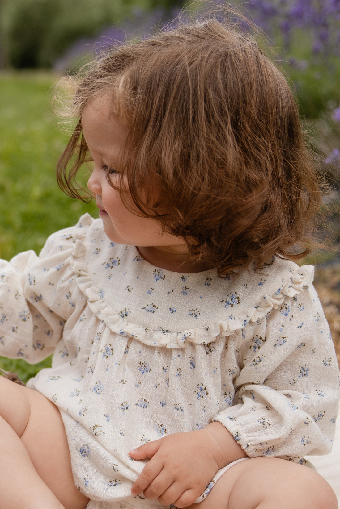 Organic Cotton Nathalie Blouse - Juniper Fields Blue Childrens Top from Jamie Kay NZ