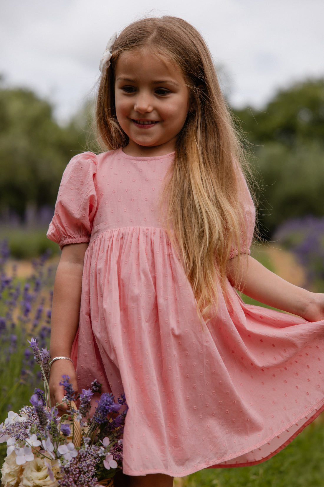 Organic Cotton Frannie Dress - Swiss Pink Childrens Dress from Jamie Kay NZ