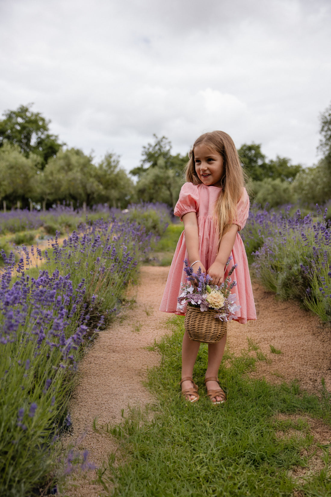 Organic Cotton Frannie Dress - Swiss Pink Childrens Dress from Jamie Kay NZ