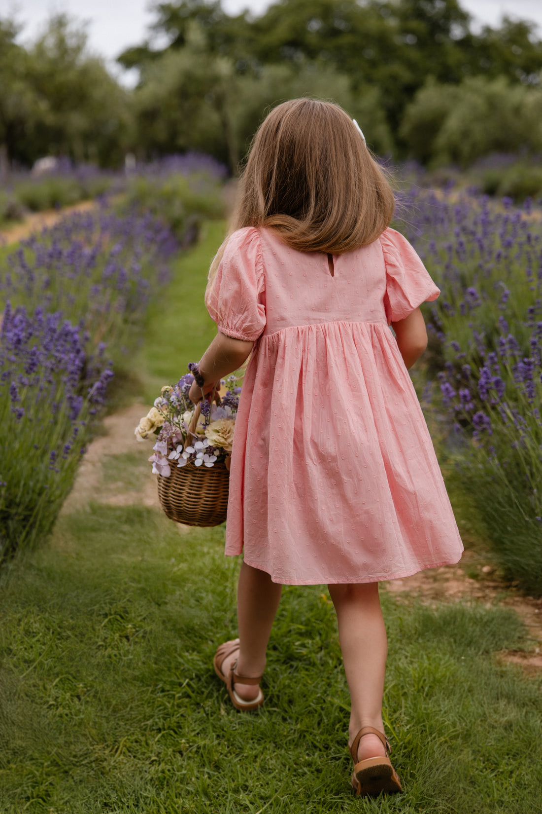 Organic Cotton Frannie Dress - Swiss Pink Childrens Dress from Jamie Kay NZ