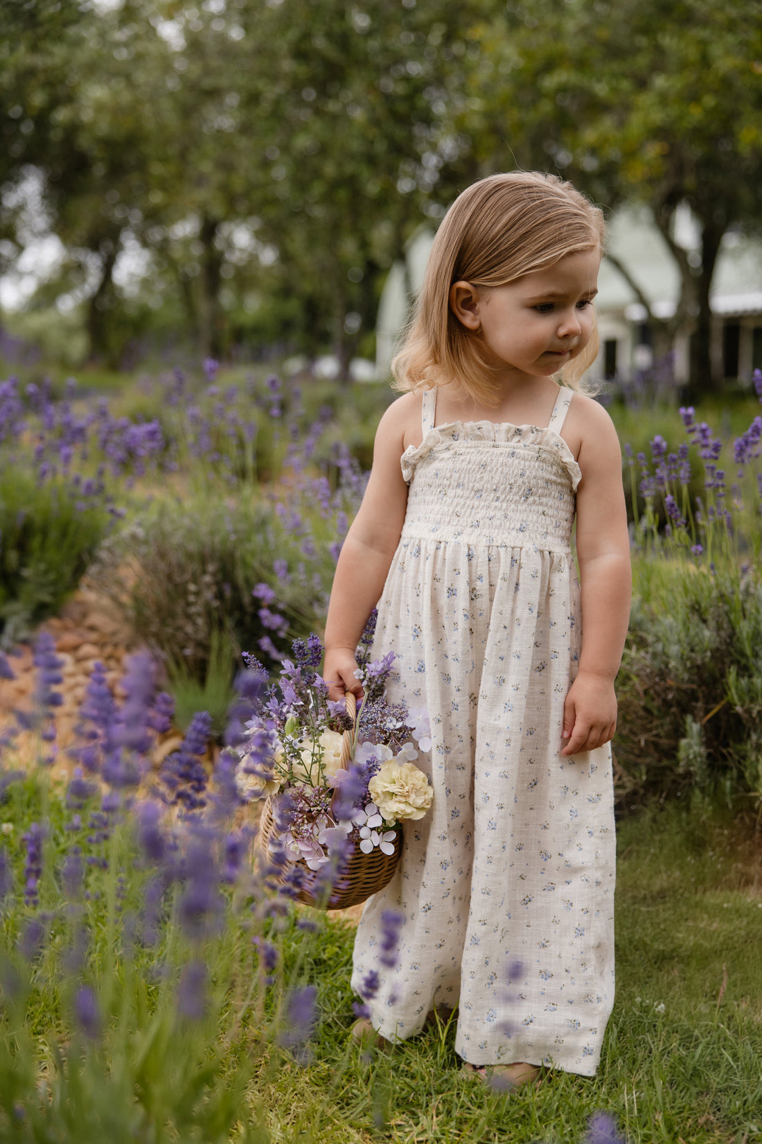 Organic Cotton Arabella Jumpsuit - Juniper Fields Blue Childrens Jumpsuit from Jamie Kay NZ