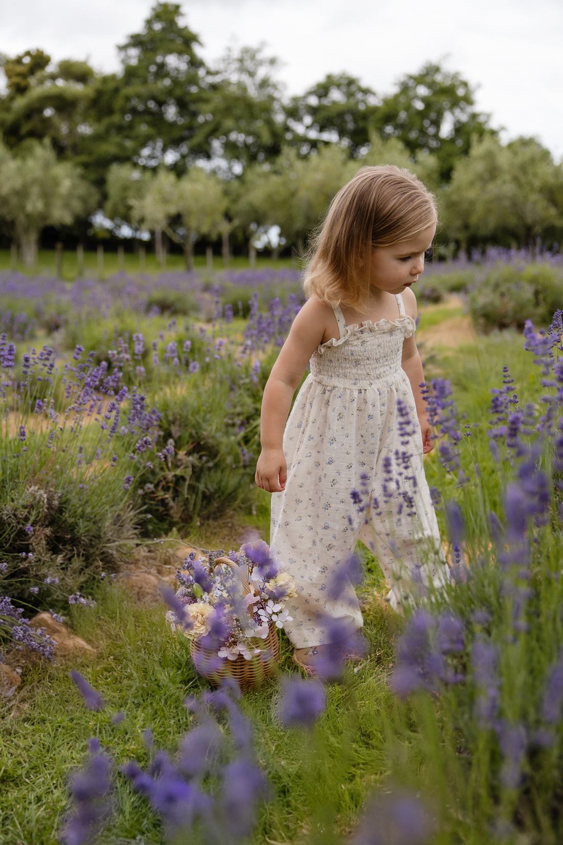 Organic Cotton Arabella Jumpsuit - Juniper Fields Blue Childrens Jumpsuit from Jamie Kay NZ