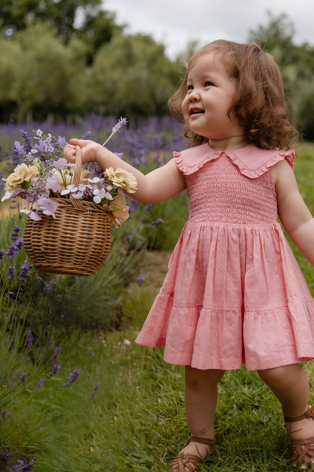Organic Cotton Claudine Dress - Swiss Pink Childrens Dress from Jamie Kay NZ