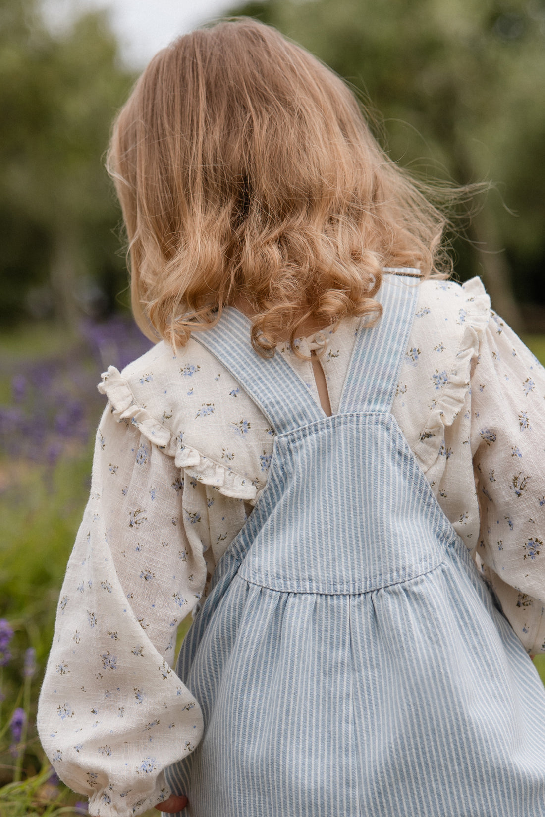 Organic Cotton Nathalie Blouse - Juniper Fields Blue Childrens Top from Jamie Kay NZ