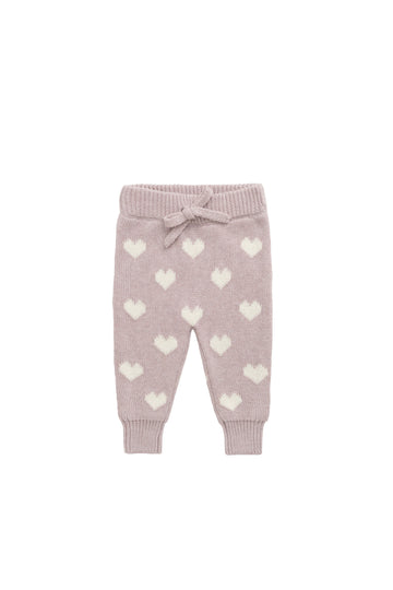 Camille Pant - Heart Jacquard Ballerina Marle Childrens Pant from Jamie Kay NZ