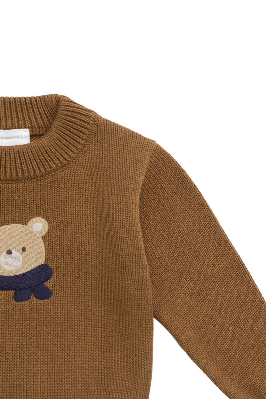 Leon Knit Jumper - Cosy Bobbie Autumn Bronze Childrens Jumper from Jamie Kay NZ