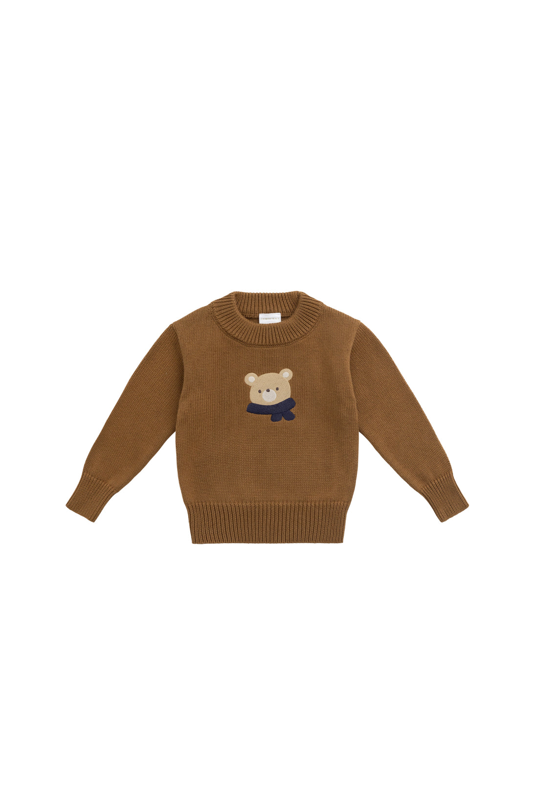 Leon Knit Jumper - Cosy Bobbie Autumn Bronze Childrens Jumper from Jamie Kay NZ