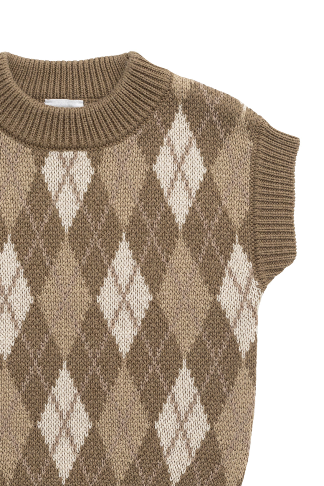 Marcus Knit Vest - Marcus Jacquard Pecan Childrens Vest from Jamie Kay NZ