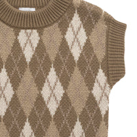 Marcus Knit Vest - Marcus Jacquard Pecan Childrens Vest from Jamie Kay NZ