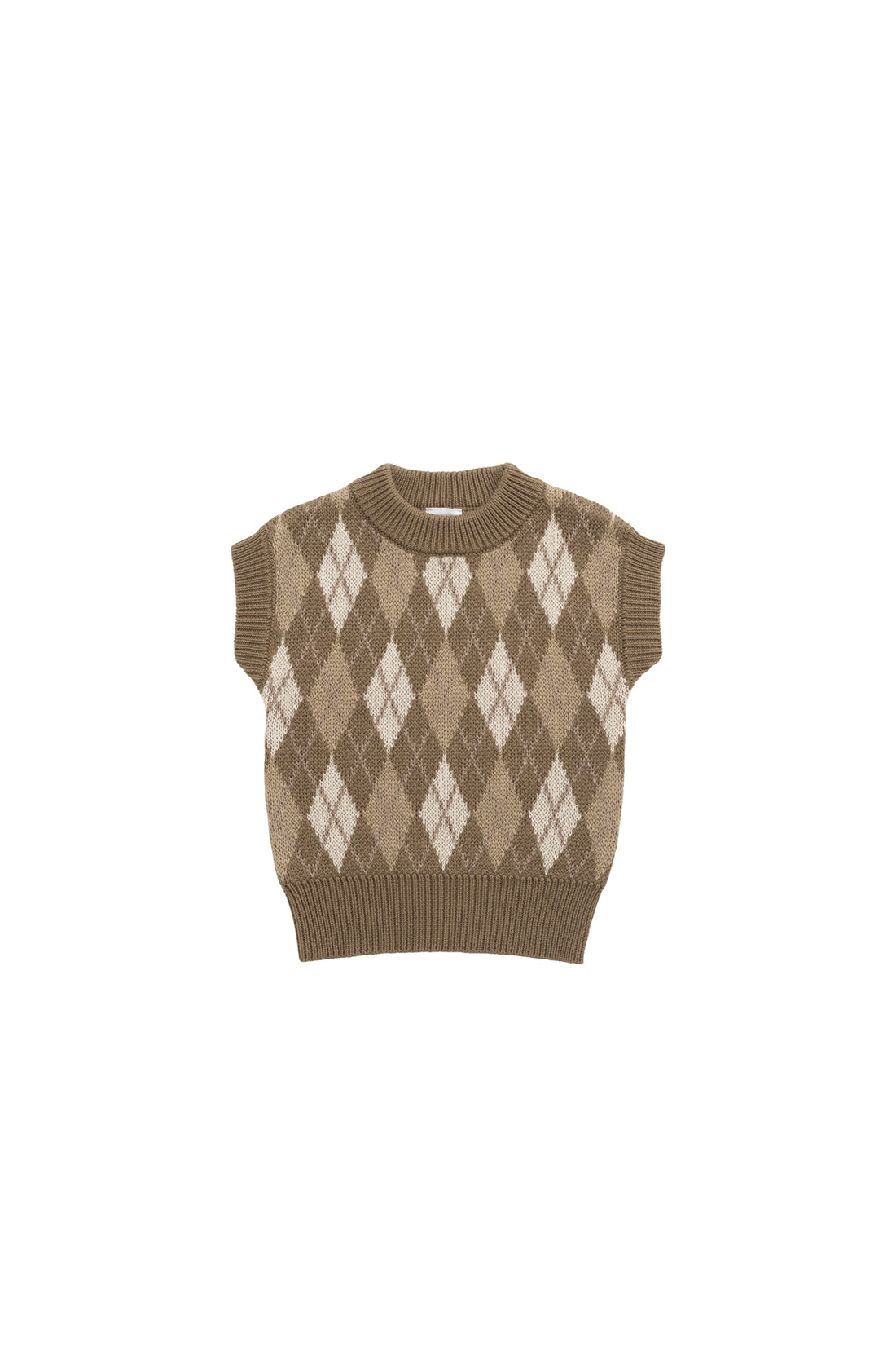 Marcus Knit Vest - Marcus Jacquard Pecan Childrens Vest from Jamie Kay NZ