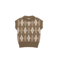 Marcus Knit Vest - Marcus Jacquard Pecan Childrens Vest from Jamie Kay NZ