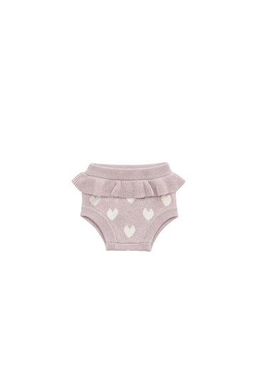 Molly Bloomer - Heart Jacquard Ballerina Marle Childrens Bloomer from Jamie Kay NZ