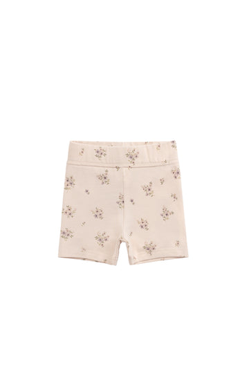 Organic Cotton Everyday Bike Short - Goldie Bouquet Pink Tint Childrens Short from Jamie Kay NZ