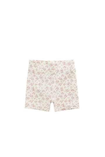 Organic Cotton Everyday Bike Short - Rosalie Field Blush Childrens Short from Jamie Kay NZ