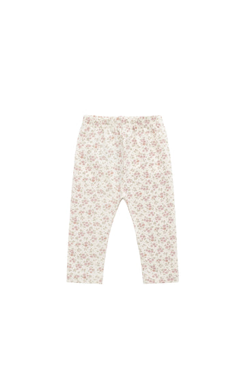 Organic Cotton Everyday Legging - Rosalie Field Blush Childrens Legging from Jamie Kay NZ