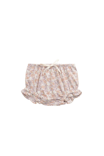 Organic Cotton Frill Bloomer - Chloe Mauve Childrens Bloomer from Jamie Kay NZ