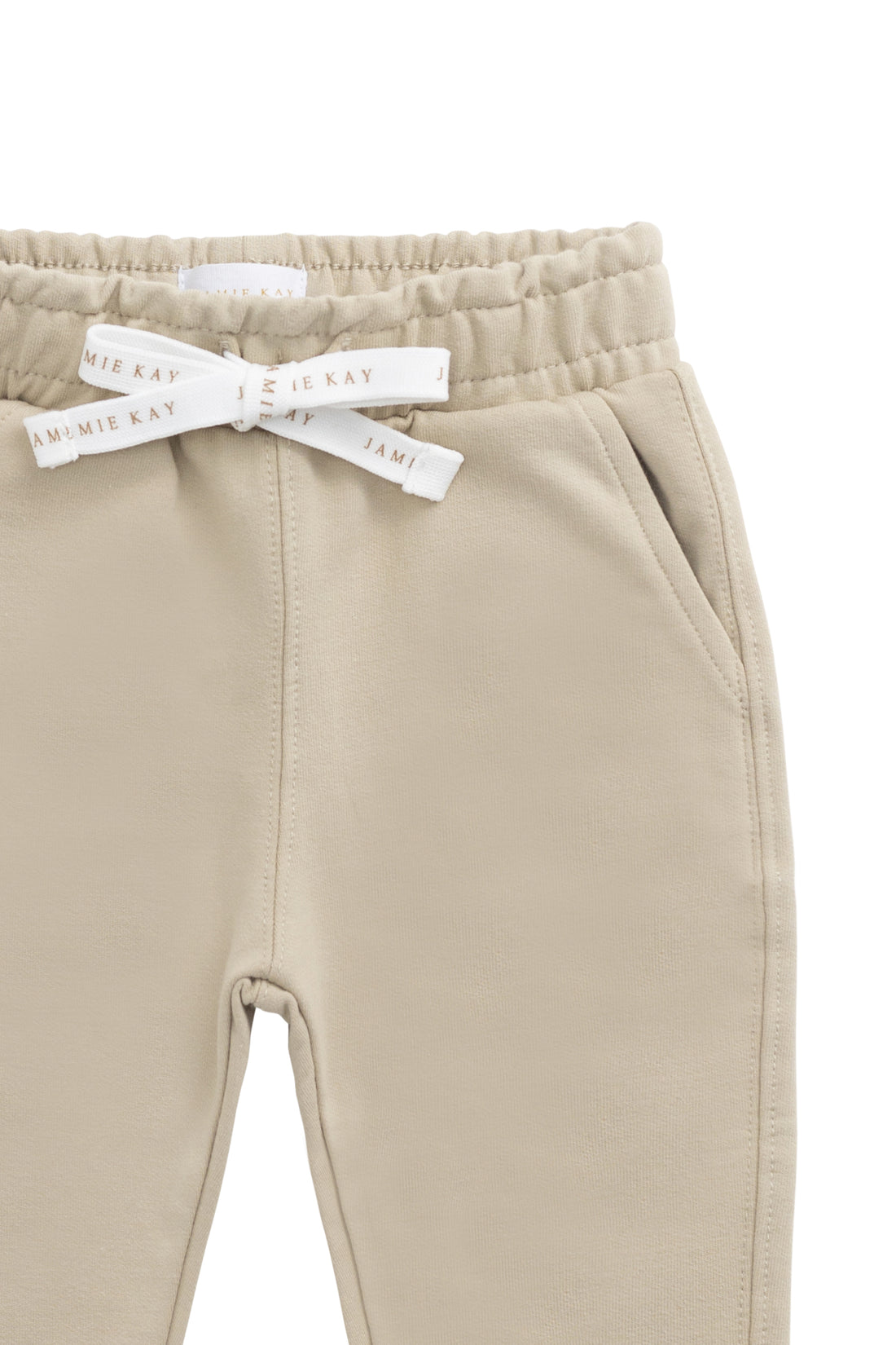 Organic Cotton Jalen Track Pant - Biscuit Childrens Pant from Jamie Kay NZ