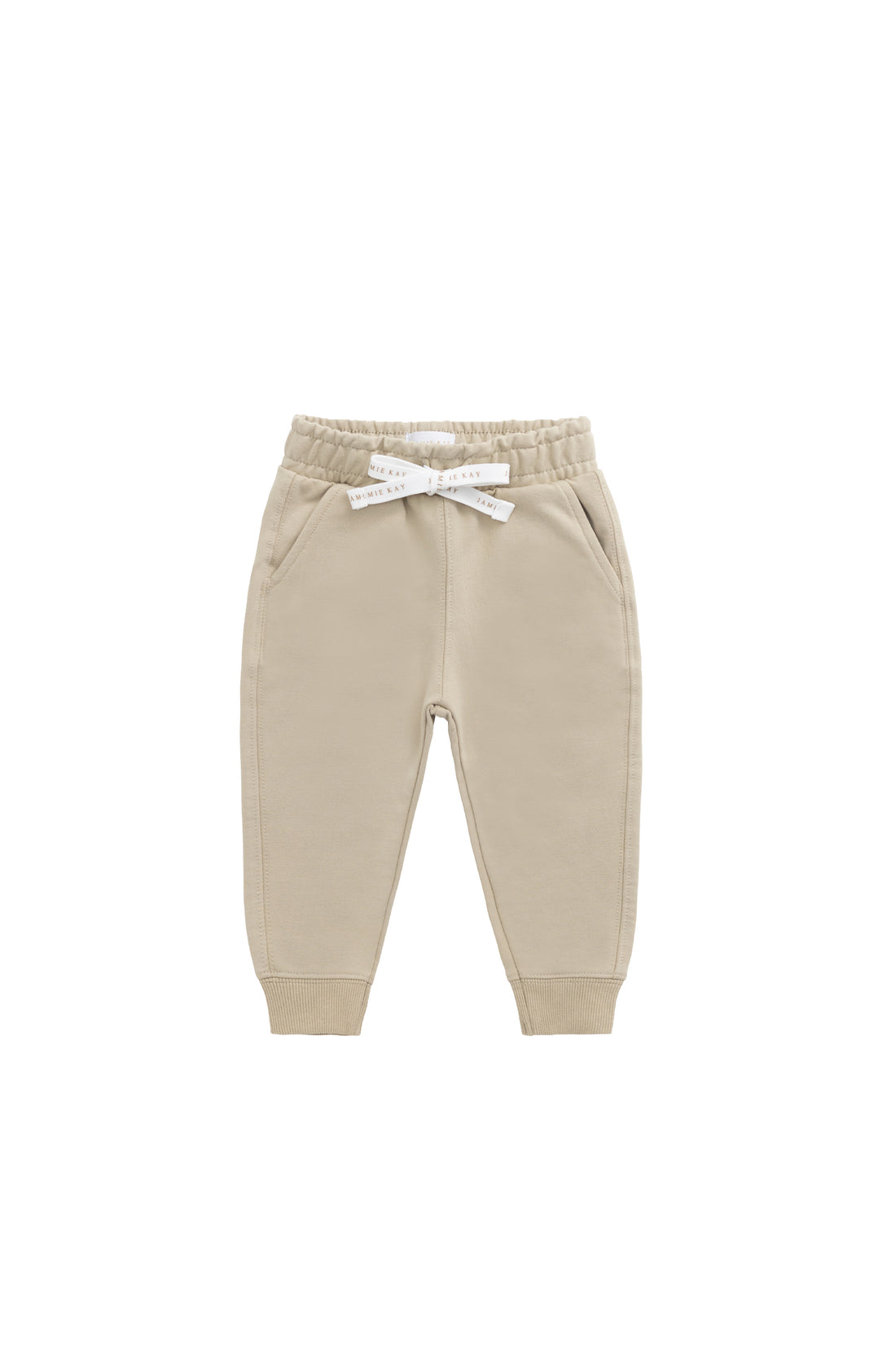 Organic Cotton Jalen Track Pant - Biscuit Childrens Pant from Jamie Kay NZ