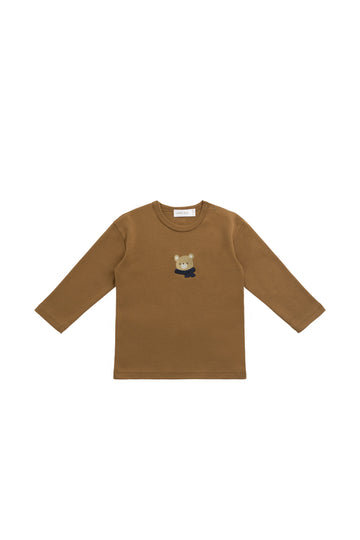 Pima Cotton Arnold Long Sleeve Top - Autumn Bronze Cosy Bobbie Childrens Top from Jamie Kay NZ