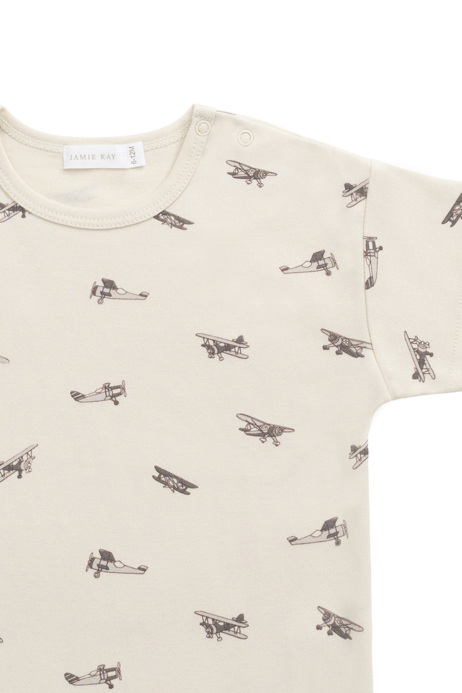 Pima Cotton Hunter Tee - Avion Oat Childrens Top from Jamie Kay NZ