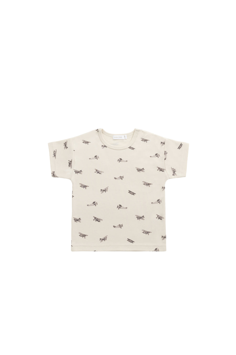 Pima Cotton Hunter Tee - Avion Oat Childrens Top from Jamie Kay NZ