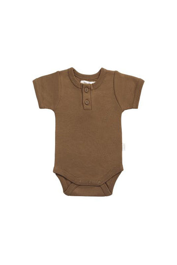 Organic Cotton Benny Tee Bodysuit - Autumn Bronze Childrens Bodysuit from Jamie Kay NZ