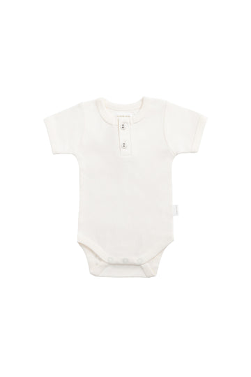Organic Cotton Benny Tee Bodysuit - Milk Childrens Bodysuit from Jamie Kay NZ