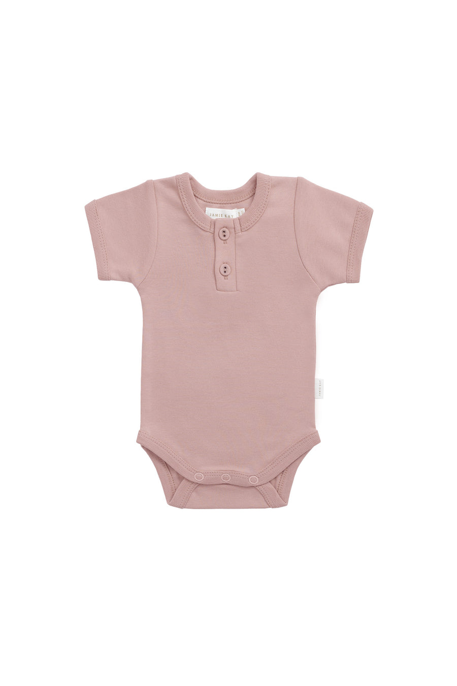 Organic Cotton Benny Tee Bodysuit - Powder Pink