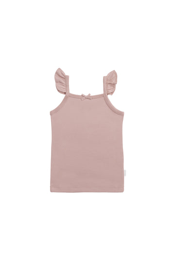 Organic Cotton Bettina Singlet - Powder Pink Childrens Singlet from Jamie Kay NZ