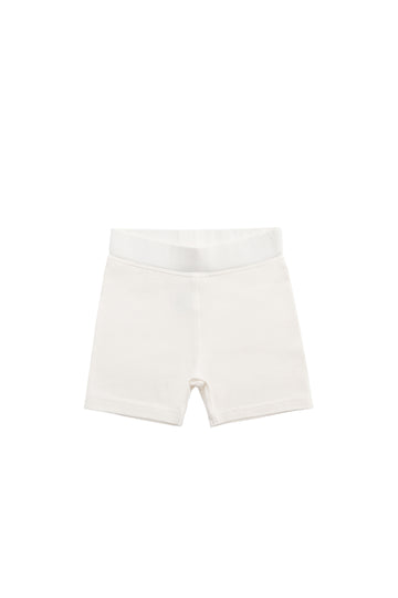 Organic Cotton Bike Short - Milk Childrens Shorts from Jamie Kay NZ