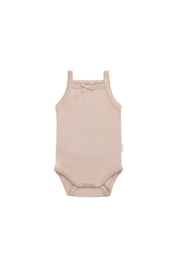 Organic Cotton Bridget Singlet Bodysuit - Blushing Berry Childrens Bodysuit from Jamie Kay NZ