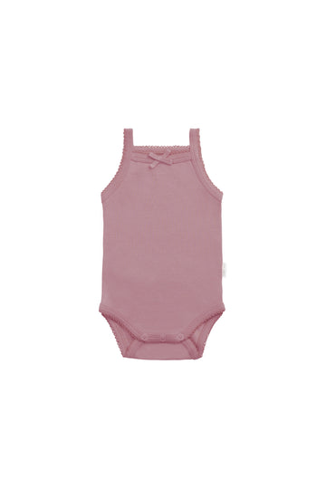 Organic Cotton Bridget Singlet Bodysuit - Lillium Childrens Bodysuit from Jamie Kay NZ