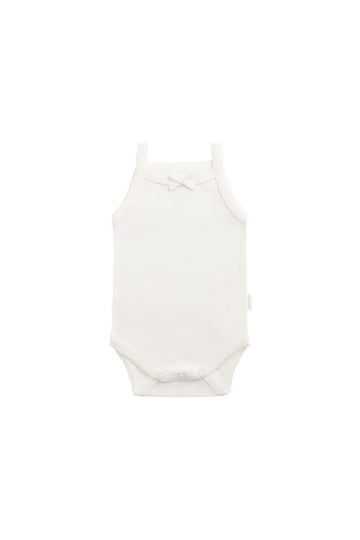Organic Cotton Bridget Singlet Bodysuit - Milk Childrens Bodysuit from Jamie Kay NZ