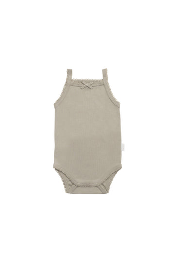 Organic Cotton Bridget Singlet Bodysuit - Sage Childrens Singlet Bodysuit from Jamie Kay NZ