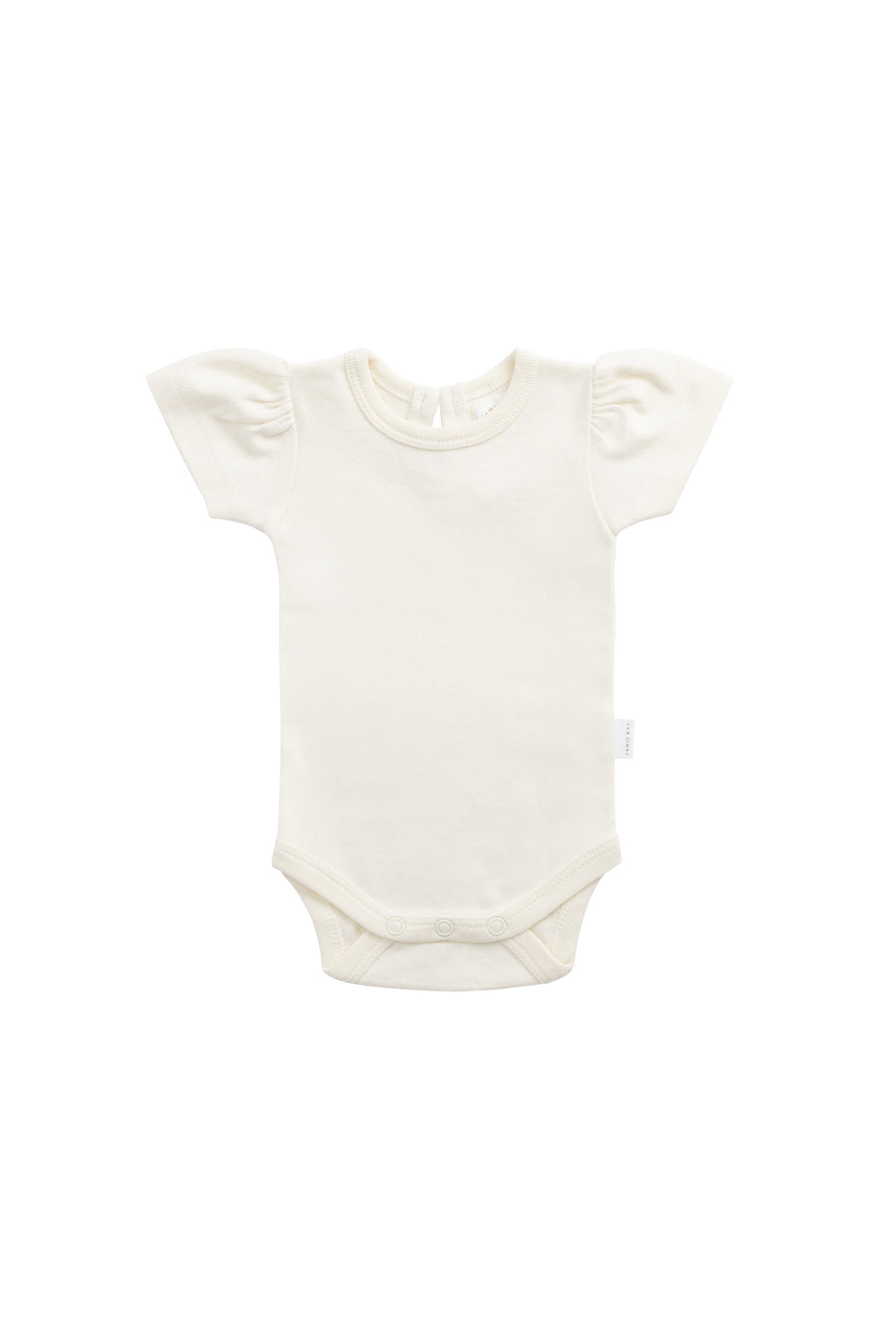 Organic Cotton Cap Sleeve Bodysuit - Buttermilk Childrens Bodysuit from Jamie Kay NZ