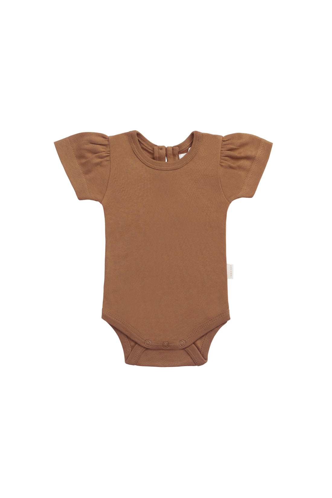 Organic Cotton Cap Sleeve Bodysuit - Cinnamon Childrens Bodysuit from Jamie Kay NZ
