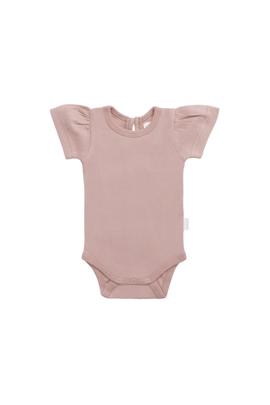 Organic Cotton Cap Sleeve Bodysuit - Powder Pink Childrens Bodysuit from Jamie Kay NZ