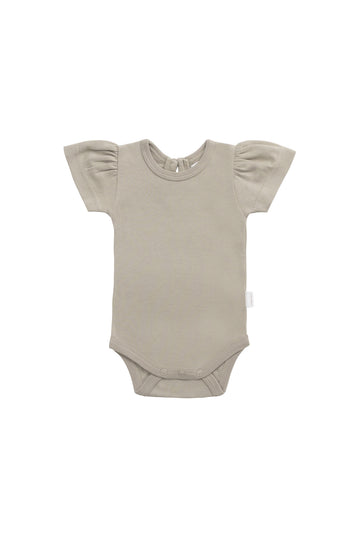 Organic Cotton Cap Sleeve Bodysuit - Sage Childrens Bodysuit from Jamie Kay NZ