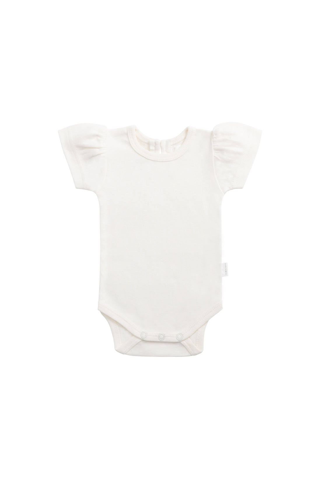 Organic Cotton Cap Sleeve Bodysuit - Milk Childrens Bodysuit from Jamie Kay NZ