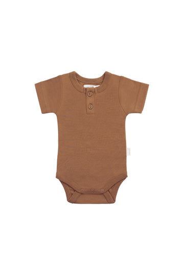 Organic Cotton Darcy Tee Bodysuit - Cinnamon Childrens Bodysuit from Jamie Kay NZ
