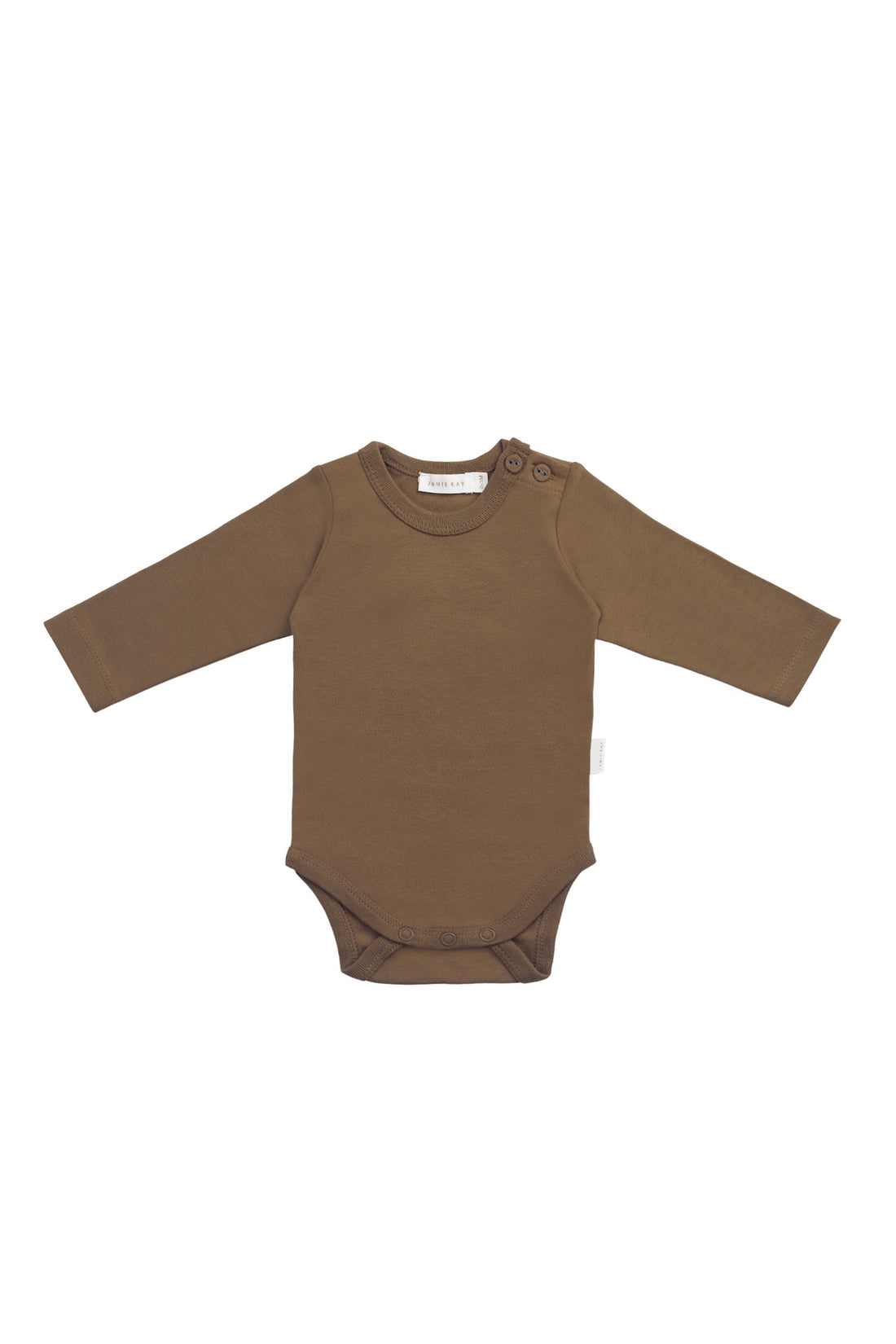 Organic Cotton Elora Long Sleeve Bodysuit - Autumn Bronze Childrens Bodysuit from Jamie Kay NZ