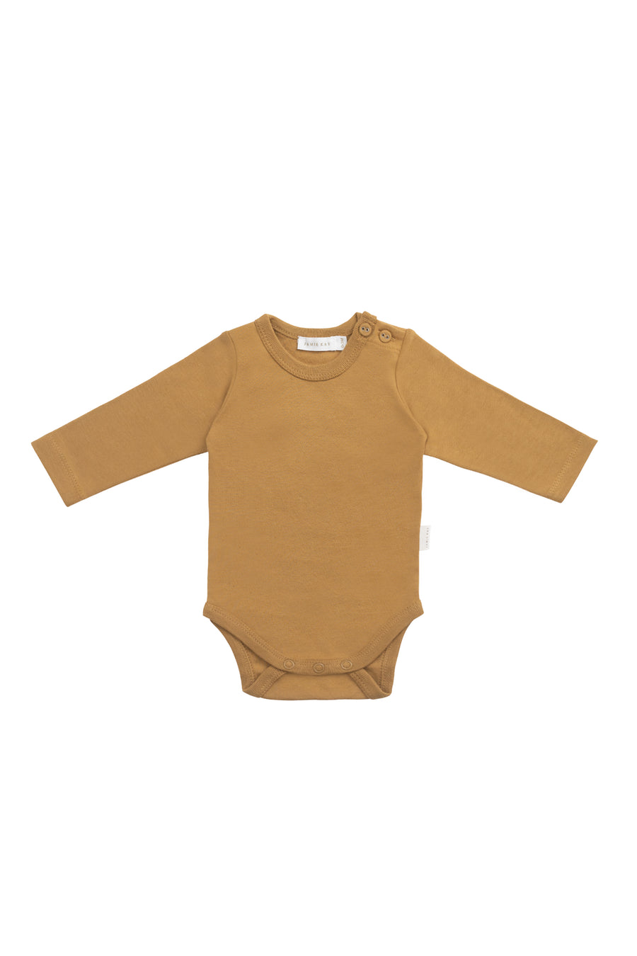 Organic Cotton Elora Long Sleeve Bodysuit - Golden Childrens Bodysuit from Jamie Kay NZ