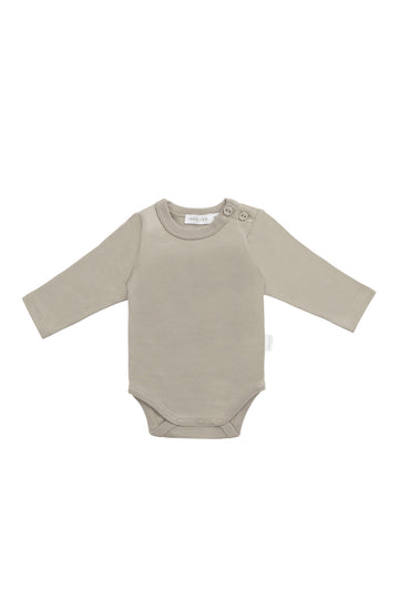 Organic Cotton Elora Long Sleeve Bodysuit - Sage Childrens Bodysuit from Jamie Kay NZ