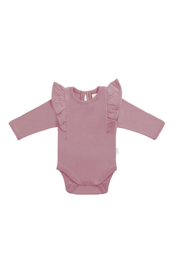 Organic Cotton Fleur Long Sleeve Bodysuit - Lillium Childrens Bodysuit from Jamie Kay NZ