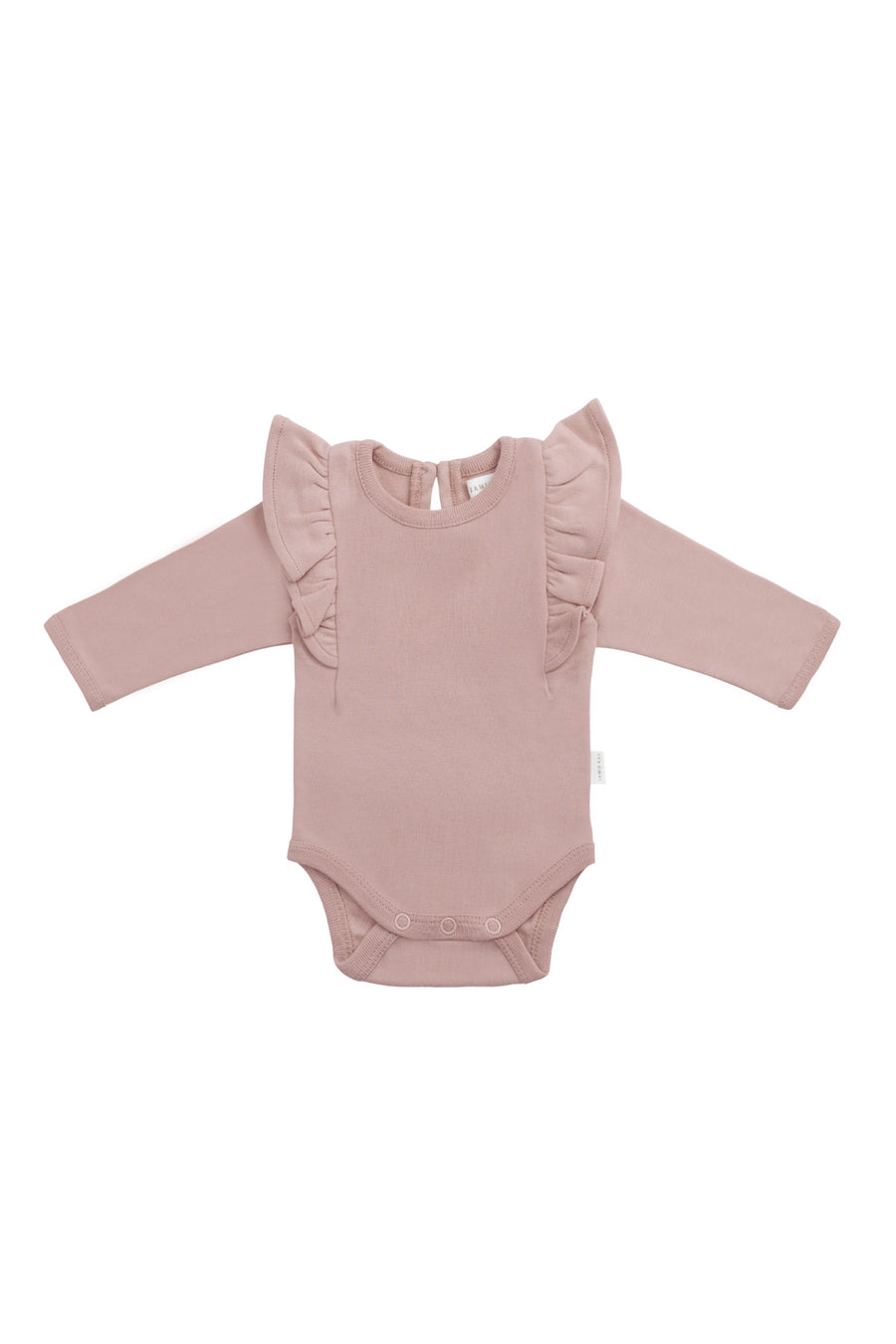 Organic Cotton Fleur Long Sleeve Bodysuit - Powder Pink Childrens Bodysuit from Jamie Kay NZ