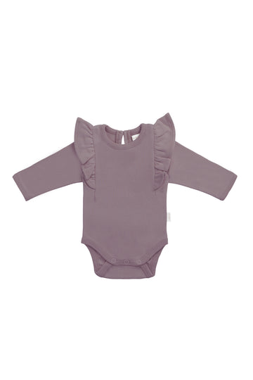 Organic Cotton Fleur Long Sleeve Bodysuit - Twilight Childrens Bodysuit from Jamie Kay NZ