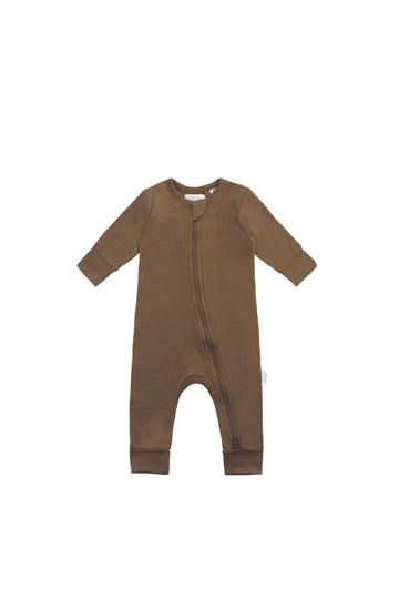 Organic Cotton Gracelyn Zip Onepiece - Autumn Bronze Childrens Onepiece from Jamie Kay NZ