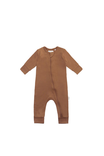 Organic Cotton Gracelyn Zip Onepiece - Cinnamon Childrens Onepiece from Jamie Kay NZ